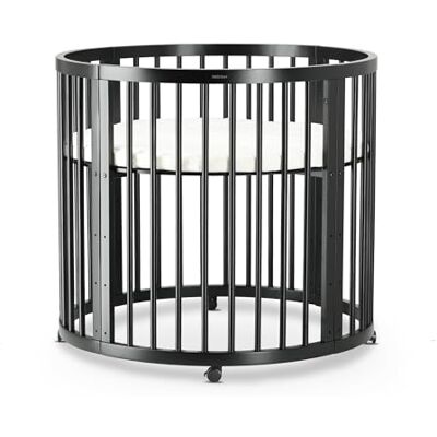 Deryan Willow Ronde houten speelbox voor baby's met matras Playpen zwart veilige binnenspeelplaats van hout zwart Deryan Willow Ronde houten speelbox voor baby's met matras Playpen zwart veilige binnenspeelplaats van hout zwart