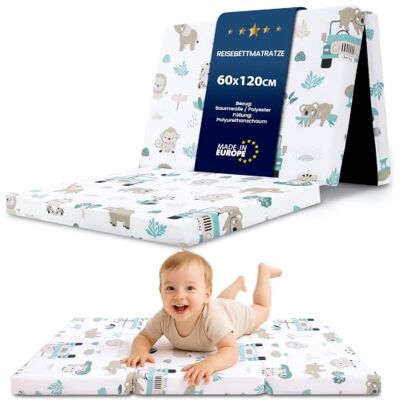 Totsy Baby Babymatras, 60 x 120 cm, voor bed, opvouwbare paraplu, afneembare overtrek, machinewasbaar en opbergtas inbegrepen, matras voor kinderen, reizen, schuim, comfort, Afrika Totsy Baby Babymatras, 60 x 120 cm, voor bed, opvouwbare paraplu, afneembare overtrek, machinewasbaar en opbergtas inbegrepen, matras voor kinderen, reizen, schuim, comfort, Afrika