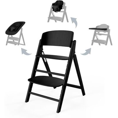 Cybex Gold CLICK & FOLD 4-in-1 kinderstoel, opgroeien met het kind, vanaf de geboorte tot 99 jaar, incl. ligstoelnest in goud, babyset en dienblad, beukenhout/katoen/kunststof, stralend zwart Cybex Gold CLICK & FOLD 4-in-1 kinderstoel, opgroeien met het kind, vanaf de geboorte tot 99 jaar, incl. ligstoelnest in goud, babyset en dienblad, beukenhout/katoen/kunststof, stralend zwart