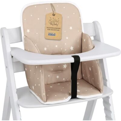 Totsy Baby Kinderstoelhoes voor baby's, comfortabel zitkussen voor baby's, kussens en hoezen voor Hauck en Stokke kinderstoelen met stabiele waterdichte coating, beige met witte sterren Totsy Baby Kinderstoelhoes voor baby's, comfortabel zitkussen voor baby's, kussens en hoezen voor Hauck en Stokke kinderstoelen met stabiele waterdichte coating, beige met witte sterren