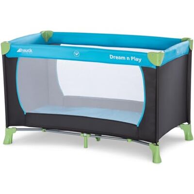 hauck Dream'n Play campingbed, 120 x 60 cm, van geboorte tot 15 kg, 3-delig met draagtas, kantelvast, water (blauw) hauck Dream'n Play campingbed, 120 x 60 cm, van geboorte tot 15 kg, 3-delig met draagtas, kantelvast, water (blauw)