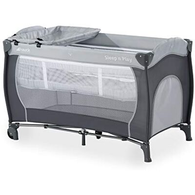 hauck Sleep N Play Center Reisbed, 6-Delig, Vanaf Geboorte Tot 15 Kg, Incl. Eenhang Voor Pasgeborenen, Slip, Aankleedkussen, Wielen, Matras, Draagtas Sleep'N Play Center, Tot 15 Kg, Grijs hauck Sleep N Play Center Reisbed, 6-Delig, Vanaf Geboorte Tot 15 Kg, Incl. Eenhang Voor Pasgeborenen, Slip, Aankleedkussen, Wielen, Matras, Draagtas Sleep'N Play Center, Tot 15 Kg, Grijs