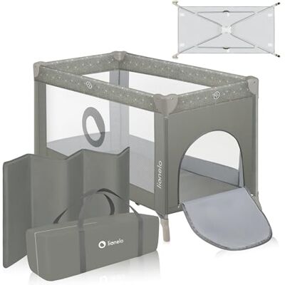 Lionelo Stefi Baby Box voor baby's, kinderbed, reisbed vanaf de geboorte tot 15 kg, zijingang, LockGuard veiligheidssysteem, wielvergrendeling, draagtas, opvouwbaar Lionelo Stefi Baby Box voor baby's, kinderbed, reisbed vanaf de geboorte tot 15 kg, zijingang, LockGuard veiligheidssysteem, wielvergrendeling, draagtas, opvouwbaar