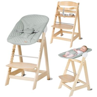 roba Born Up 2-in-1 houten kinderstoel + kantelbare ligstoel Style mat groen vanaf de geboorte in hoogte verstelbaar gemakkelijk te reinigen natuurlijk roba Born Up 2-in-1 houten kinderstoel + kantelbare ligstoel Style mat groen vanaf de geboorte in hoogte verstelbaar gemakkelijk te reinigen natuurlijk