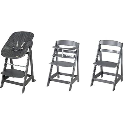 roba Born Up Grow-Along 2-in-1 gewatteerde hoge stoel, antraciet roba Born Up Grow-Along 2-in-1 gewatteerde hoge stoel, antraciet
