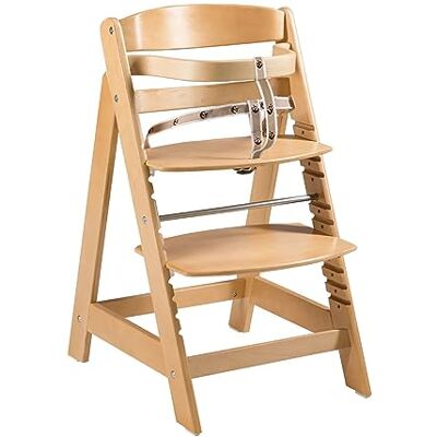roba Sit Up Click kinderstoel van natuurlijk hout, in hoogte verstelbaar met slechts één klik, EPH-gecertificeerd, van 6 maanden tot 70 kg, met veiligheidsstang roba Sit Up Click kinderstoel van natuurlijk hout, in hoogte verstelbaar met slechts één klik, EPH-gecertificeerd, van 6 maanden tot 70 kg, met veiligheidsstang
