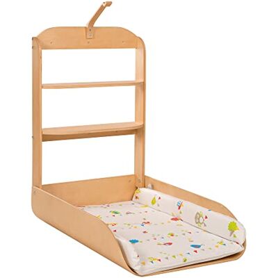 roba Opvouwbare en compacte wandluiertafel + aankleedkussen waterdicht Waldhochzeit natuurlijk hout roba Opvouwbare en compacte wandluiertafel + aankleedkussen waterdicht Waldhochzeit natuurlijk hout