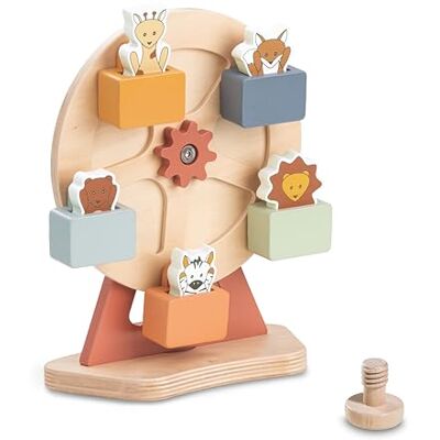hauck Play Fun Fair S, Animals reuzenrad met dieren vanaf 12 maanden, compatibel met speelbord voor kinderstoel Alpha+, Beta+ en Arketa van hout, babyspeelgoed, bevordert de hauck Play Fun Fair S, Animals reuzenrad met dieren vanaf 12 maanden, compatibel met speelbord voor kinderstoel Alpha+, Beta+ en Arketa van hout, babyspeelgoed, bevordert de