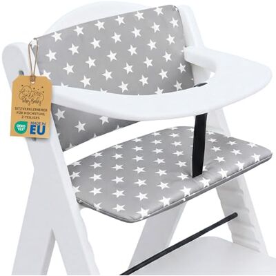 Totsy Baby Kinderstoelbekleding voor baby's, 2-delig, comfortabel babyzitkussen voor Hauck en Stokke kussens en hoezen voor kinderstoelen, met coating van Oeko-Tex-certificaat, sterren, grijs Totsy Baby Kinderstoelbekleding voor baby's, 2-delig, comfortabel babyzitkussen voor Hauck en Stokke kussens en hoezen voor kinderstoelen, met coating van Oeko-Tex-certificaat, sterren, grijs