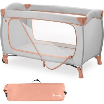 hauck Baby Sleep N Play Go Plus Paraplubed, grote zijopening om te spelen, opvouwbaar, compact, draagtas, van geboorte tot 15 kg, Dusty Cork hauck Baby Sleep N Play Go Plus Paraplubed, grote zijopening om te spelen, opvouwbaar, compact, draagtas, van geboorte tot 15 kg, Dusty Cork