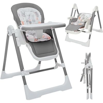 Baby Vivo Kinderstoel 3-in-1 verstelbare ligstoel met voetensteun Gecombineerde kinderstoel voor baby's, schommelstoel, verstelbare rugleuning, afneembaar dienblad, Lulu in grijs Baby Vivo Kinderstoel 3-in-1 verstelbare ligstoel met voetensteun Gecombineerde kinderstoel voor baby's, schommelstoel, verstelbare rugleuning, afneembaar dienblad, Lulu in grijs