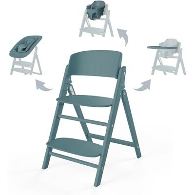 Cybex Gold CLICK & FOLD 4-in-1 kinderstoel, groeit met het kind, vanaf de geboorte tot 99 jaar, incl. ligstoelnest in goud, babyset en dienblad, beukenhout/katoen/kunststof, steenblauw Cybex Gold CLICK & FOLD 4-in-1 kinderstoel, groeit met het kind, vanaf de geboorte tot 99 jaar, incl. ligstoelnest in goud, babyset en dienblad, beukenhout/katoen/kunststof, steenblauw