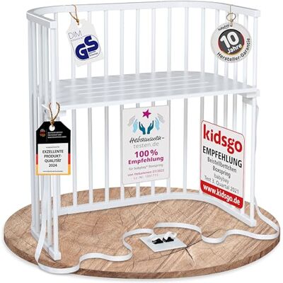 babybay Boxspring Bijzetbed, 94 x 54 x 96.5 cm, Wit Gelakt babybay Boxspring Bijzetbed, 94 x 54 x 96.5 cm, Wit Gelakt