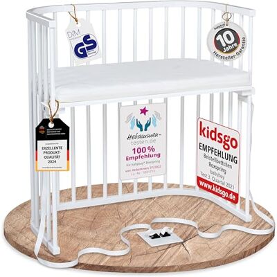babybay Boxspring bijzetbed van massief beukenhout met matras Classic Soft traploos in hoogte verstelbaar en milieuvriendelijk babybed in de groei (wit gelakt) babybay Boxspring bijzetbed van massief beukenhout met matras Classic Soft traploos in hoogte verstelbaar en milieuvriendelijk babybed in de groei (wit gelakt)