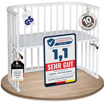 babybay Cododo Maxi van massief beukenhout, traploos in hoogte verstelbaar voor het kinderbed, verstelbaar en milieuvriendelijk, groeit met het kind, wit gelakt babybay Cododo Maxi van massief beukenhout, traploos in hoogte verstelbaar voor het kinderbed, verstelbaar en milieuvriendelijk, groeit met het kind, wit gelakt