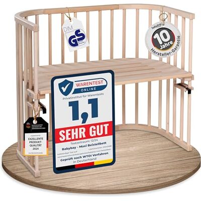 babybay Maxi bijzetbed, 94 x 54 x 79 cm, natuurlijk onbehandeld babybay Maxi bijzetbed, 94 x 54 x 79 cm, natuurlijk onbehandeld