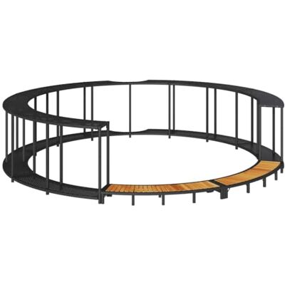 vidaXL Hot tub frame opslag en wandelen zwart hars gevlochten spa frame spa behuizing rond spa dressing vidaXL Hot tub frame opslag en wandelen zwart hars gevlochten spa frame spa behuizing rond spa dressing