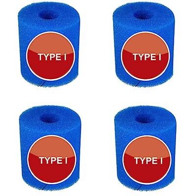 HEIBTENY Set van 4 filtersponzen voor Intex zwembadfilter type I/II/VI/D Herbruikbaar Zeer elastische spons Voor zwembadreiniging HEIBTENY Set van 4 filtersponzen voor Intex zwembadfilter type I/II/VI/D Herbruikbaar Zeer elastische spons Voor zwembadreiniging
