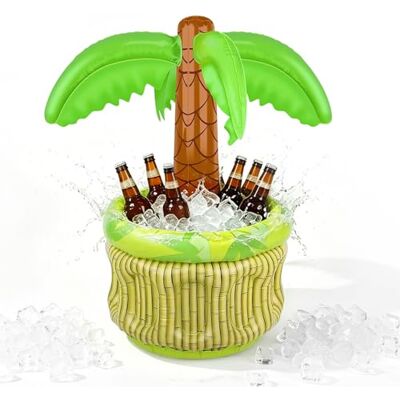 mizikuu Opblaasbare palmboomkoeler, 68 cm, opblaasbare drankkoeler om te vullen met ijs, drijvende bekerhouder, zomerfeestdecoratie voor tuin, strand, zwembad mizikuu Opblaasbare palmboomkoeler, 68 cm, opblaasbare drankkoeler om te vullen met ijs, drijvende bekerhouder, zomerfeestdecoratie voor tuin, strand, zwembad