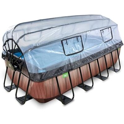 EXIT TOYS EXIT Zwembad 400x200 cm met koepel en zandfilterpomp bruin Zwembad met randen, rechthoekig zwembad 7020 l, bruin EXIT TOYS EXIT Zwembad 400x200 cm met koepel en zandfilterpomp bruin Zwembad met randen, rechthoekig zwembad 7020 l, bruin