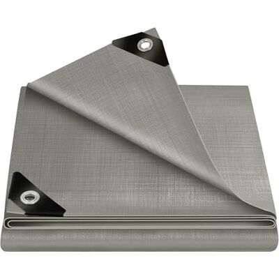 WOLTU Waterdicht afdekzeil met oogjes, 3 x 3 m, PE 280 g/m², uv-bescherming, regenbescherming, voor boot, auto, zwembad, grijs WOLTU Waterdicht afdekzeil met oogjes, 3 x 3 m, PE 280 g/m², uv-bescherming, regenbescherming, voor boot, auto, zwembad, grijs
