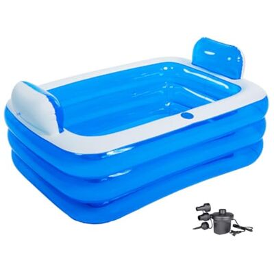 Five liters Opblaasbare badkuip voor volwassenen, opvouwbare bubbelbad voor douche, balkon en tuin, met elektrische pomp, snel en eenvoudig opblaasbaar Five liters Opblaasbare badkuip voor volwassenen, opvouwbare bubbelbad voor douche, balkon en tuin, met elektrische pomp, snel en eenvoudig opblaasbaar