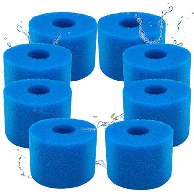 ZFTCN Set van 8 zwembadfilters van schuimfilter voor Intex type S1 schuimfilter voor spa, zwembad herbruikbaar en wasbaar filterspons type S1 (8 stuks) ZFTCN Set van 8 zwembadfilters van schuimfilter voor Intex type S1 schuimfilter voor spa, zwembad herbruikbaar en wasbaar filterspons type S1 (8 stuks)