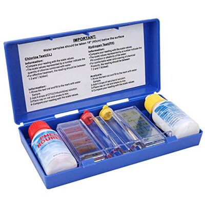 Zerodis Chloor Water Kwaliteit Test Kit PH Nauwkeurige Test Draagbare PH Zwembad Tester Water Test Box, Klein, Multi Zerodis Chloor Water Kwaliteit Test Kit PH Nauwkeurige Test Draagbare PH Zwembad Tester Water Test Box, Klein, Multi