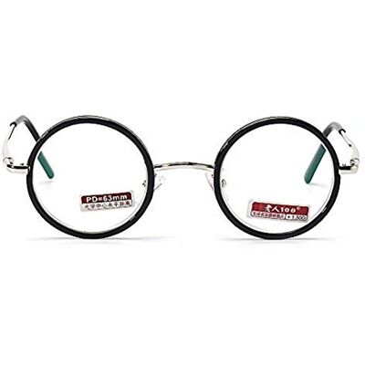 Honfitat EgBert Retro Lichtgewicht Vergrootglas Beste Leesglazen Vermoeidheid Verlichting Kracht, Zwart en Zilver, 2,5 2.5 Honfitat EgBert Retro Lichtgewicht Vergrootglas Beste Leesglazen Vermoeidheid Verlichting Kracht, Zwart en Zilver, 2,5 2.5