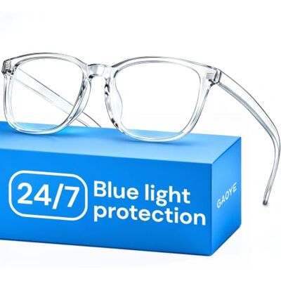 Gaoye Bril met blauwlichtfilter Modieuze vierkante bril UV-blokkerende bril voor computer en spel Blauwlichtbril voor dames en heren M Gaoye Bril met blauwlichtfilter Modieuze vierkante bril UV-blokkerende bril voor computer en spel Blauwlichtbril voor dames en heren M