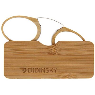 DIDINSKY ORSAY BAMBU leesbril zonder beugel voor mannen en vrouwen. Retro of vintage presbyopie bril voor vermoeid zicht met frame en bamboe etui, 5 schaalverdelingen beschikbaar ORSAY BAMBU 2.5 DIDINSKY ORSAY BAMBU leesbril zonder beugel voor mannen en vrouwen. Retro of vintage presbyopie bril voor vermoeid zicht met frame en bamboe etui, 5 schaalverdelingen beschikbaar ORSAY BAMBU 2.5