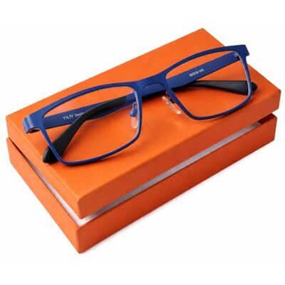 SILAC Blue Metal 7306 Leesbril voor heren Rechthoekige glazen Mat metalen frame Lichtgewicht, duurzame en comfortabele leesbril Blauw, +3.50 (2,75) 2.75 SILAC Blue Metal 7306 Leesbril voor heren Rechthoekige glazen Mat metalen frame Lichtgewicht, duurzame en comfortabele leesbril Blauw, +3.50 (2,75) 2.75