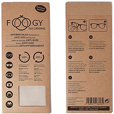 FOOGY Anticondens-reinigingsdoek, microvezeldoek voor glazen glazen, microvezeldoekje, brillenreiniger FOOGY Anticondens-reinigingsdoek, microvezeldoek voor glazen glazen, microvezeldoekje, brillenreiniger