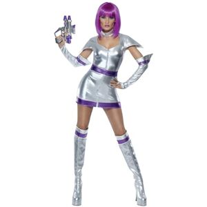 Smiffys Ruimtereiziger Fever kostuum met jurk, riem, handboeien en overlaarzen Smiffys Ruimtereiziger Fever kostuum met jurk, riem, handboeien en overlaarzen