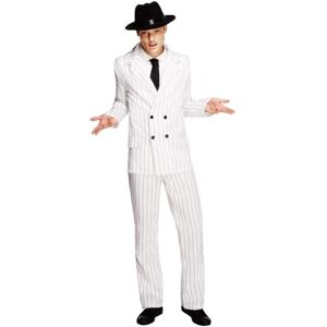 Smiffys Gangster Fever kostuum wit jasje broek stropdas S Smiffys Gangster Fever kostuum wit jasje broek stropdas S