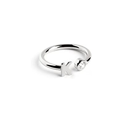 SINGULARU Bague Personnalisée Letter Diamond Argent. Ajustable. Argent sterling 925 avec finition plaquée rhodium. Taille unique. SINGULARU Bague Personnalisée Letter Diamond Argent. Ajustable. Argent sterling 925 avec finition plaquée rhodium. Taille unique.