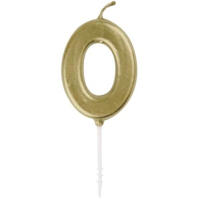 Unique 19950 mini-verjaardagskaars getal 0 goud Unique 19950 mini-verjaardagskaars getal 0 goud