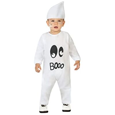 ATOSA -55947 -55947-Costume Déguisement Fantôme Blanc, UNISEX, 55947, 6 à 12 mois ATOSA -55947 -55947-Costume Déguisement Fantôme Blanc, UNISEX, 55947, 6 à 12 mois