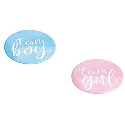 Unique Baby Shower Gunsten Gender Revelation Badges Team Boy of Girl-Pack van 10, 76045, Veelkleurig, Metaal Unique Baby Shower Gunsten Gender Revelation Badges Team Boy of Girl-Pack van 10, 76045, Veelkleurig, Metaal
