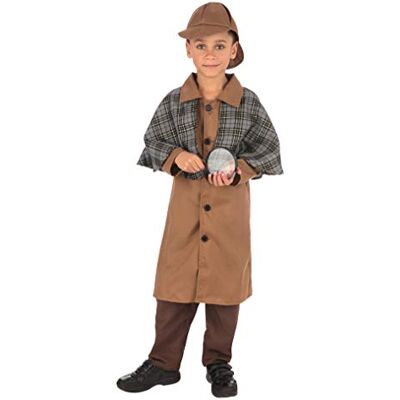 Bristol Novelty Detective Boy (extra groot) kostuum, jongens, CF237XL, bruin, 9-10+ jaar oud Bristol Novelty Detective Boy (extra groot) kostuum, jongens, CF237XL, bruin, 9-10+ jaar oud