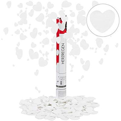 Relaxdays Confetti-werper, harten, 40 cm, 5 stuks, partypoppers, feest, carnaval, witte harten, wit Relaxdays Confetti-werper, harten, 40 cm, 5 stuks, partypoppers, feest, carnaval, witte harten, wit