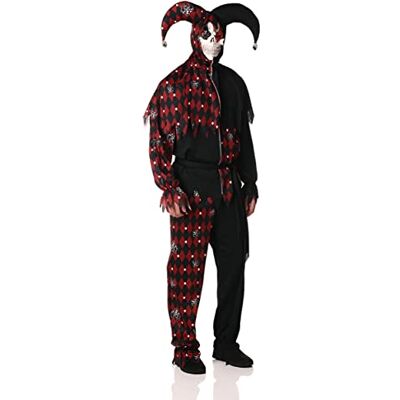 California Costumes Men's Sinister Jester Adult-Sized kostuum, zwart, L California Costumes Men's Sinister Jester Adult-Sized kostuum, zwart, L