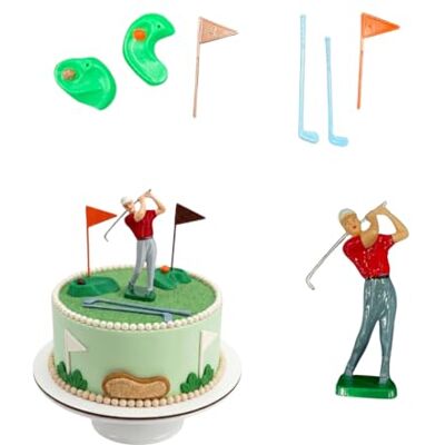 dekora , Golf Cake Topper, Verjaardagstaartdecoratie, golffiguren voor taart, complete themaset, 7-delig, golfdecoraties voor mannen en amateurs dekora , Golf Cake Topper, Verjaardagstaartdecoratie, golffiguren voor taart, complete themaset, 7-delig, golfdecoraties voor mannen en amateurs