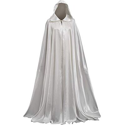 GRACEART Middeleeuwse cape met capuchon, poncho met capuchon, lang, volwassenen, kostuum, Halloween (ivoor) GRACEART Middeleeuwse cape met capuchon, poncho met capuchon, lang, volwassenen, kostuum, Halloween (ivoor)