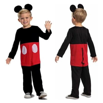 Disney Officieel Mickey kinderkostuum – gemaakt van zeer zacht materiaal – kinderkostuum in maten S Disney Officieel Mickey kinderkostuum – gemaakt van zeer zacht materiaal – kinderkostuum in maten S