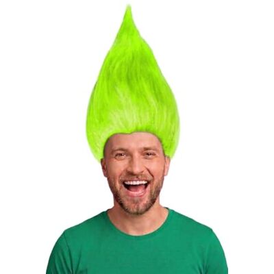 Balinco Troll pruik voor kinderen, meisjes en jongens in roze, turquoise en groen, als aanvulling op het Troll-kostuum voor Mardi Gras en carnaval (groen) Balinco Troll pruik voor kinderen, meisjes en jongens in roze, turquoise en groen, als aanvulling op het Troll-kostuum voor Mardi Gras en carnaval (groen)
