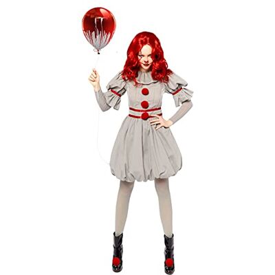 amscan Officieel gelicentieerd Warner Bros Pennywise IT Clownkostuum voor dames amscan Officieel gelicentieerd Warner Bros Pennywise IT Clownkostuum voor dames