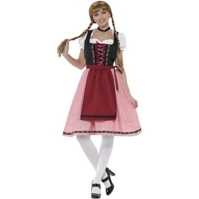 Smiffys Beiers huismeisje kostuum rood zwart S 36-38 Smiffys Beiers huismeisje kostuum rood zwart S 36-38
