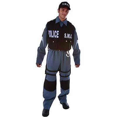 Dress Up America Costume de Policier SWAT de Luxe pour Adulte – Ensemble d'Uniforme avec Chemise, Gilet, Pantalon et Casquette Dress Up America Costume de Policier SWAT de Luxe pour Adulte – Ensemble d'Uniforme avec Chemise, Gilet, Pantalon et Casquette