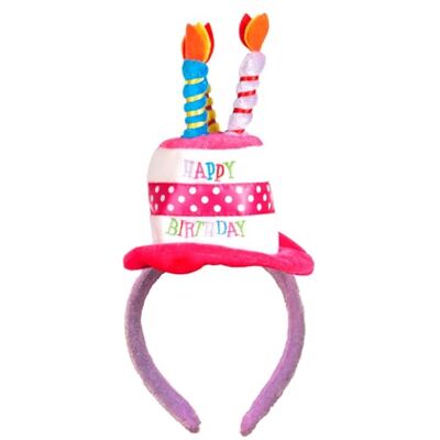 Boland 00940 Happy Birthday haarband, Tiara met mini-hoed voor verjaardag, cake, cadeau, verrassing, feest, decoratie Boland 00940 Happy Birthday haarband, Tiara met mini-hoed voor verjaardag, cake, cadeau, verrassing, feest, decoratie